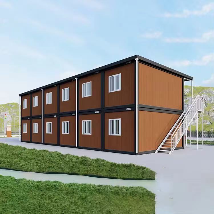 Wholesale 20 40 ft Custom Double Storey Flat Pack Prefab Steel Container House Modern Prefabricated Multi-story Hotel Use