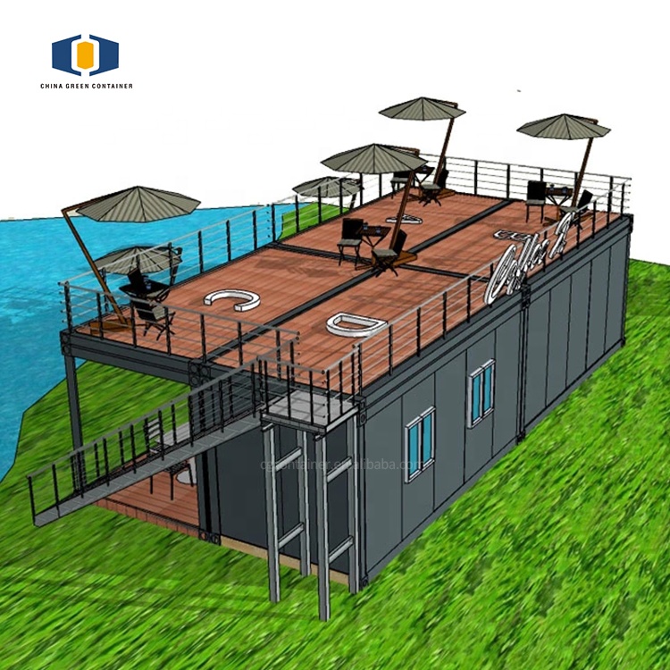 CGCH Low Price 20ft 40ft Prefab Detachable Container Coffee Shop Restaurant Luxury Container Bar LED Flat Pack Container House