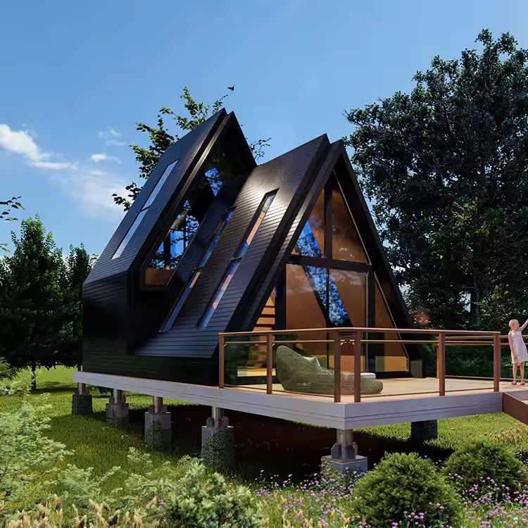 Cymdin Outdoor Modern Style Prefabricated Mobile Home Small House Hot Sale Expandable Luxury Small Triangle House Villasa