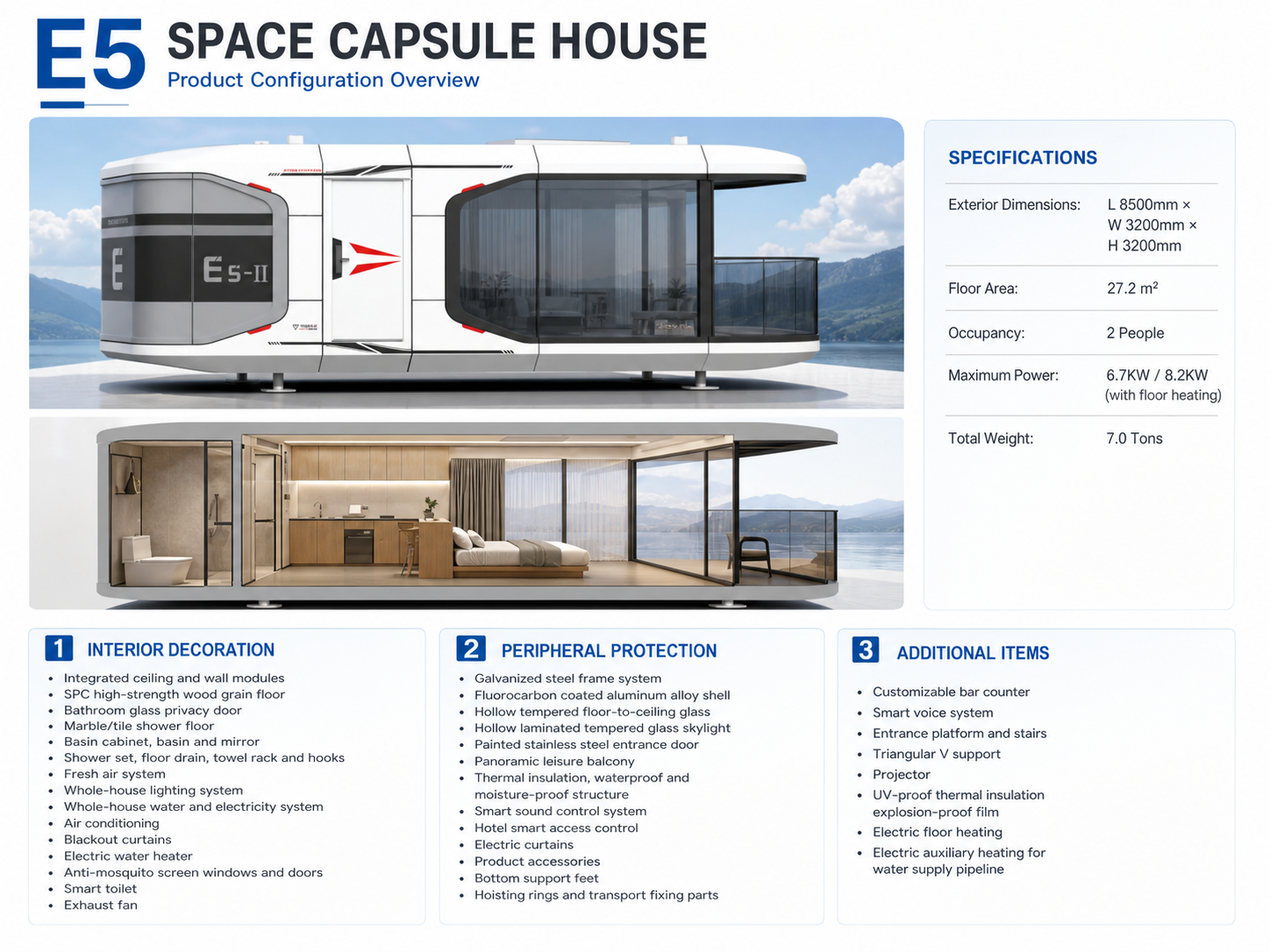 INFINITE STARS 4-Person Space Capsule Container House With Smart Voice System And Electric Floor Heating For Hotels &amp; Villas