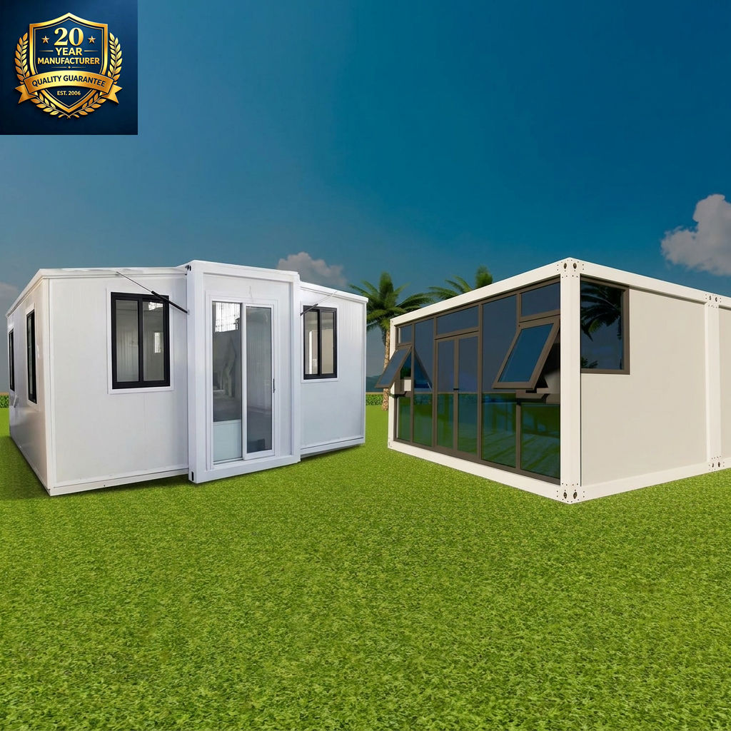 Steel Structure 20ft 40ft Expandable Container House Luxury Prefabricated Folding Villa with Two Bedrooms Modern Fast Install