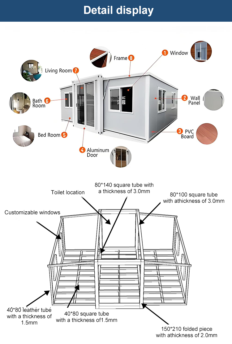 Cheap Price Customized Expandable House Prefab Container Factory Direct Cabin Mobile Vacation Portable Home