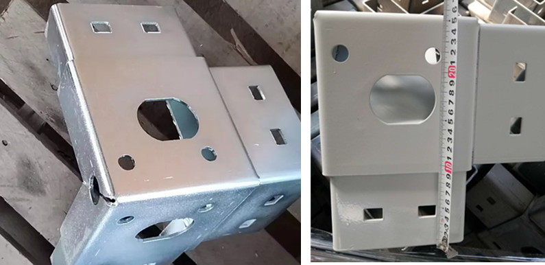 Electroplated and powder coated corner