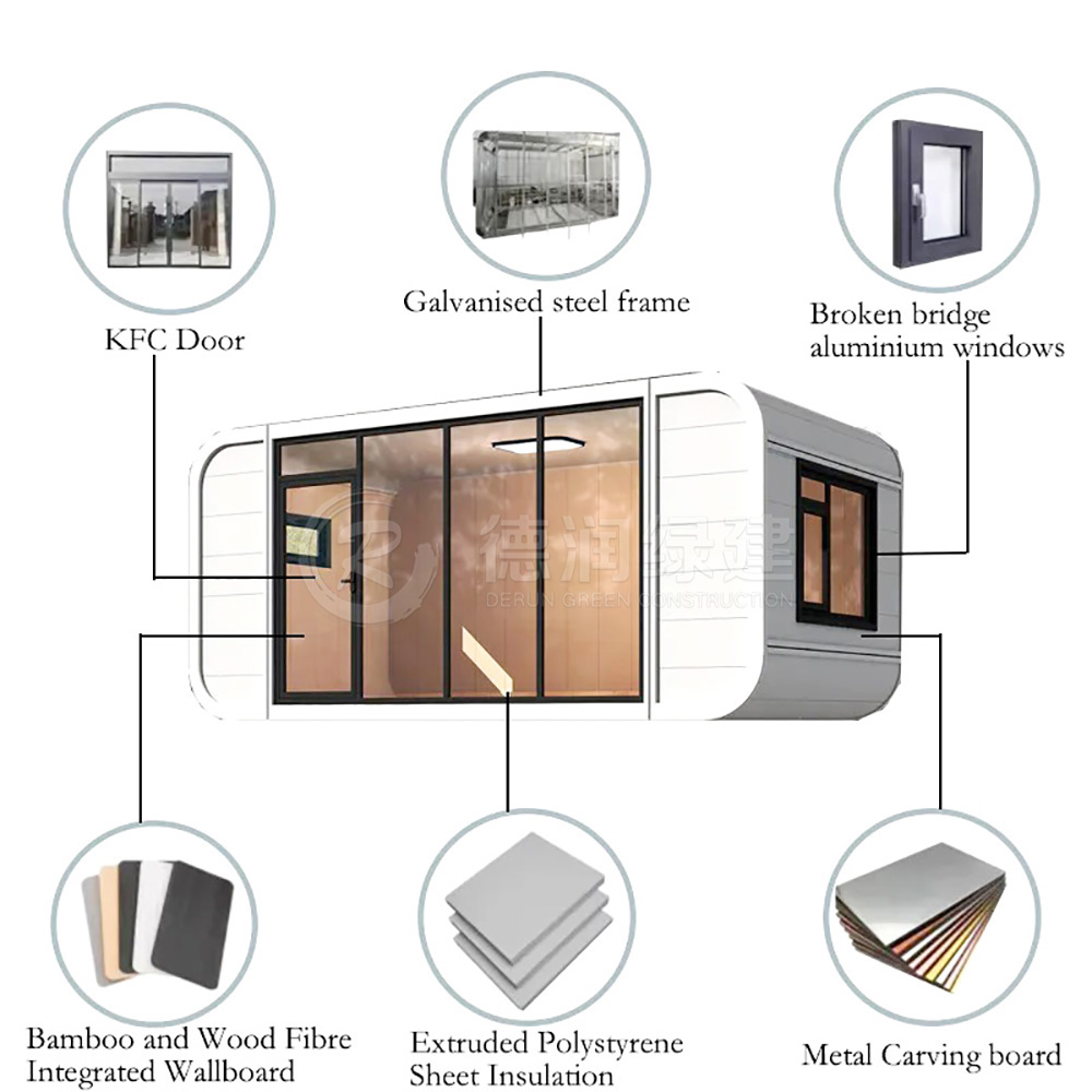 Customized Modular Prefab Easy To Build House Office House Manufacturer Modern Movable Sleeping Apple Cabin