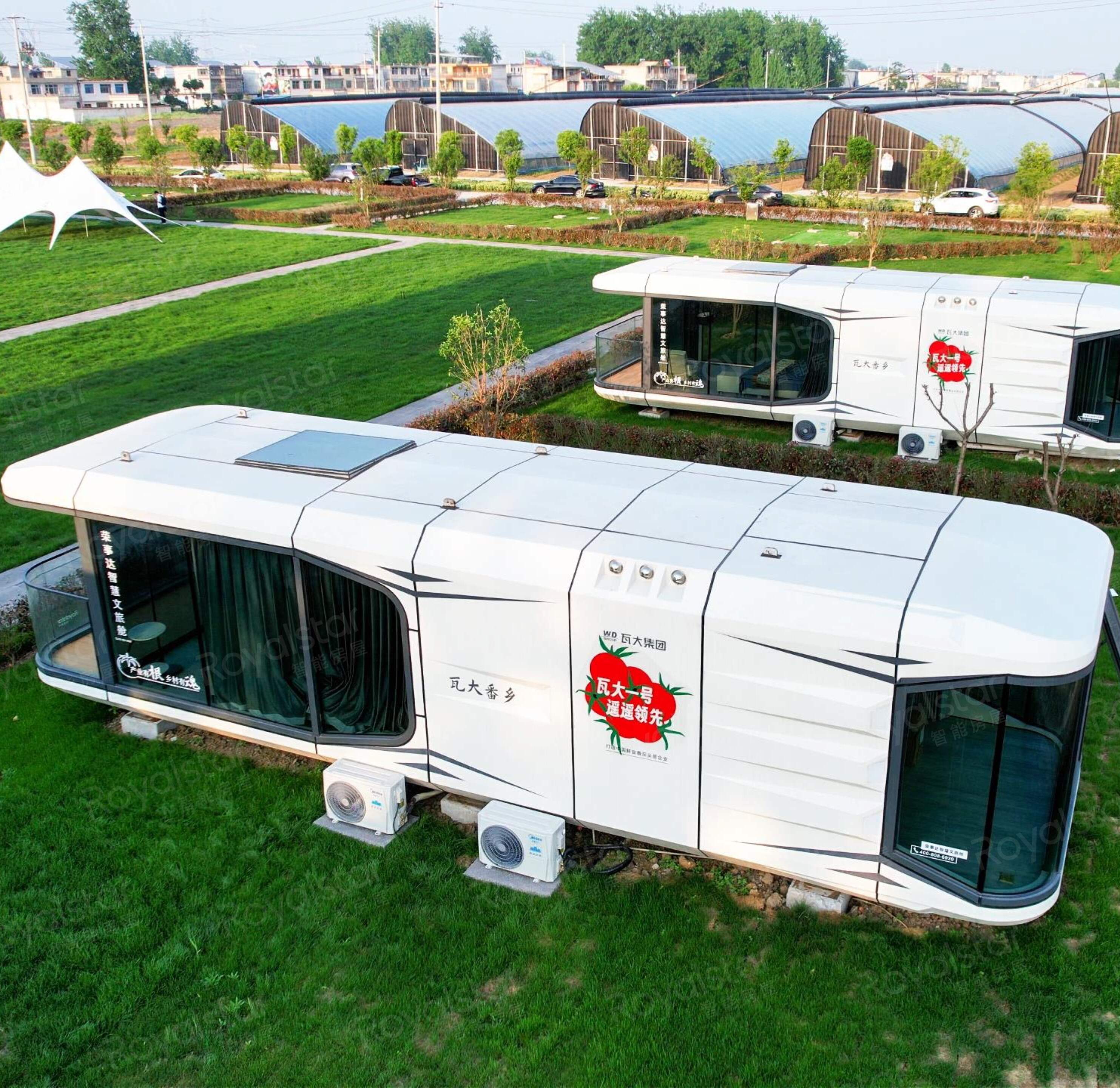 H40 Smart Home Modern Capsule House with Voice Control Solar Powered Prefab Modular Cabin for Warehouse Mall &amp; Park Applications