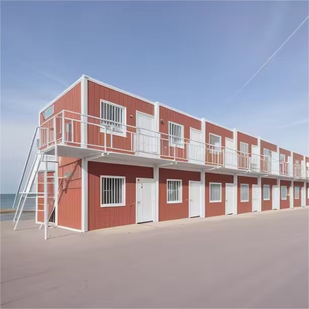 Wholesale 20 40 ft Custom Double Storey Flat Pack Prefab Steel Container House Modern Prefabricated Multi-story Hotel Use