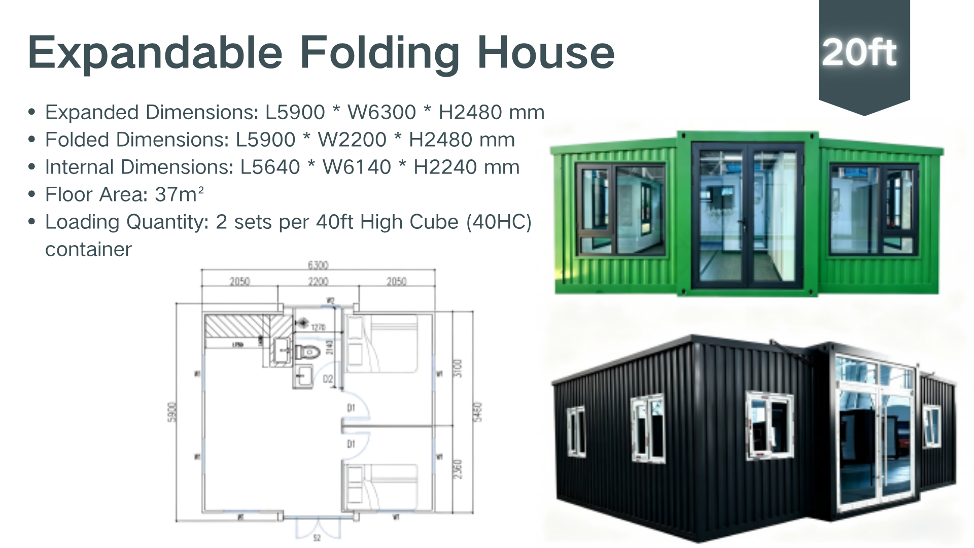 METGOOD Contemporary Sandwich Panel Portable Expandable Modular House for Off-Grid Living | Snowy Mountain Cabin/Remote Office