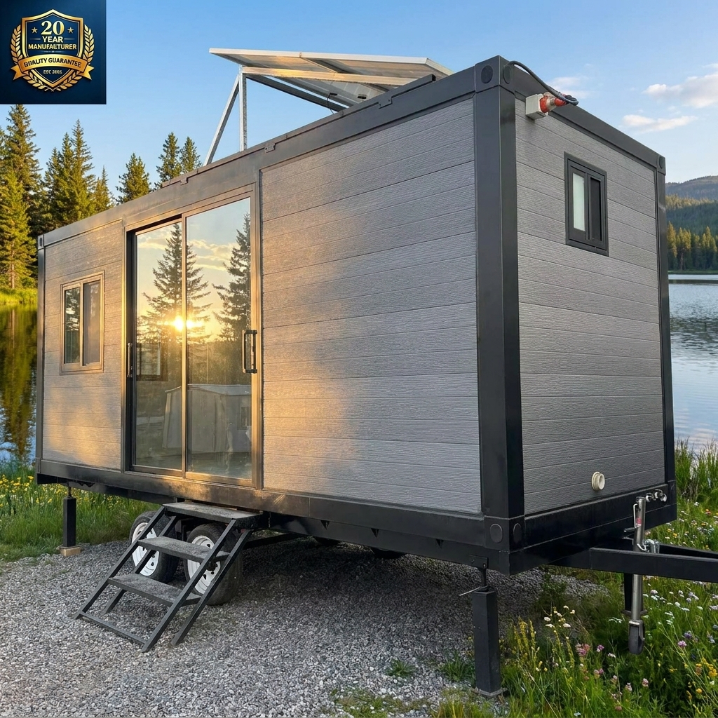 Solar Insulated Prefab Modular Tiny House Modern Container Studio With Fast Install And Custom Colors For Backyard