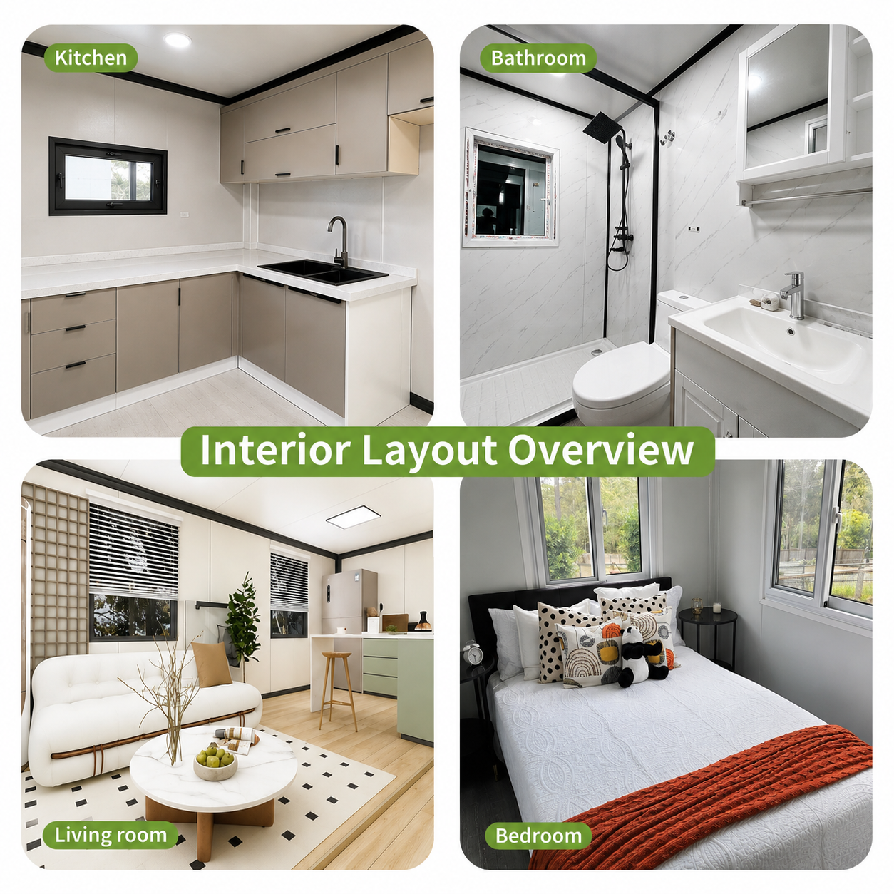 20ft Prefab Flat Pack Container House Portable Modular Cabin for Mountain Camping Glamping Site Accommodation