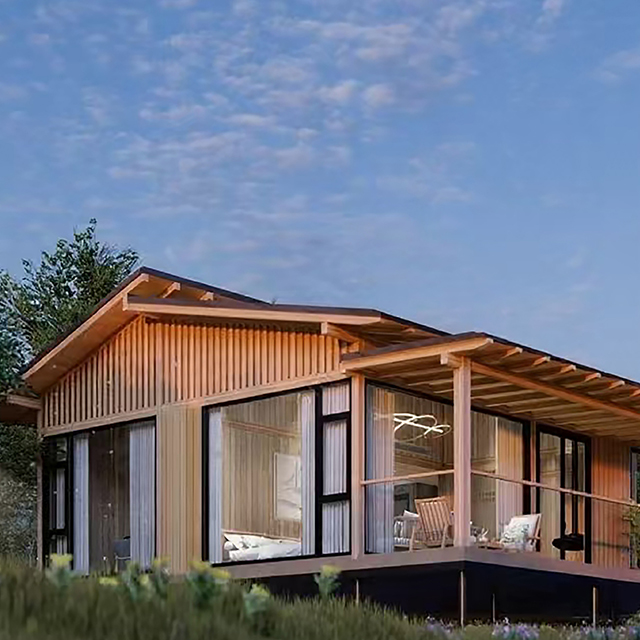 Factory Direct Supply Luxury Modern Prefab Light Steel Villa Sandwich Panel Shell Waterproof Eco-Friendly Fire Resistant Solar