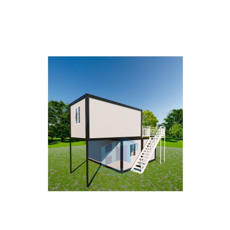 CE Marked Modular Prefab House White Container Home with Outdoor Stairs for Coastal Resorts &amp; Mountain Cabins Made of Steel