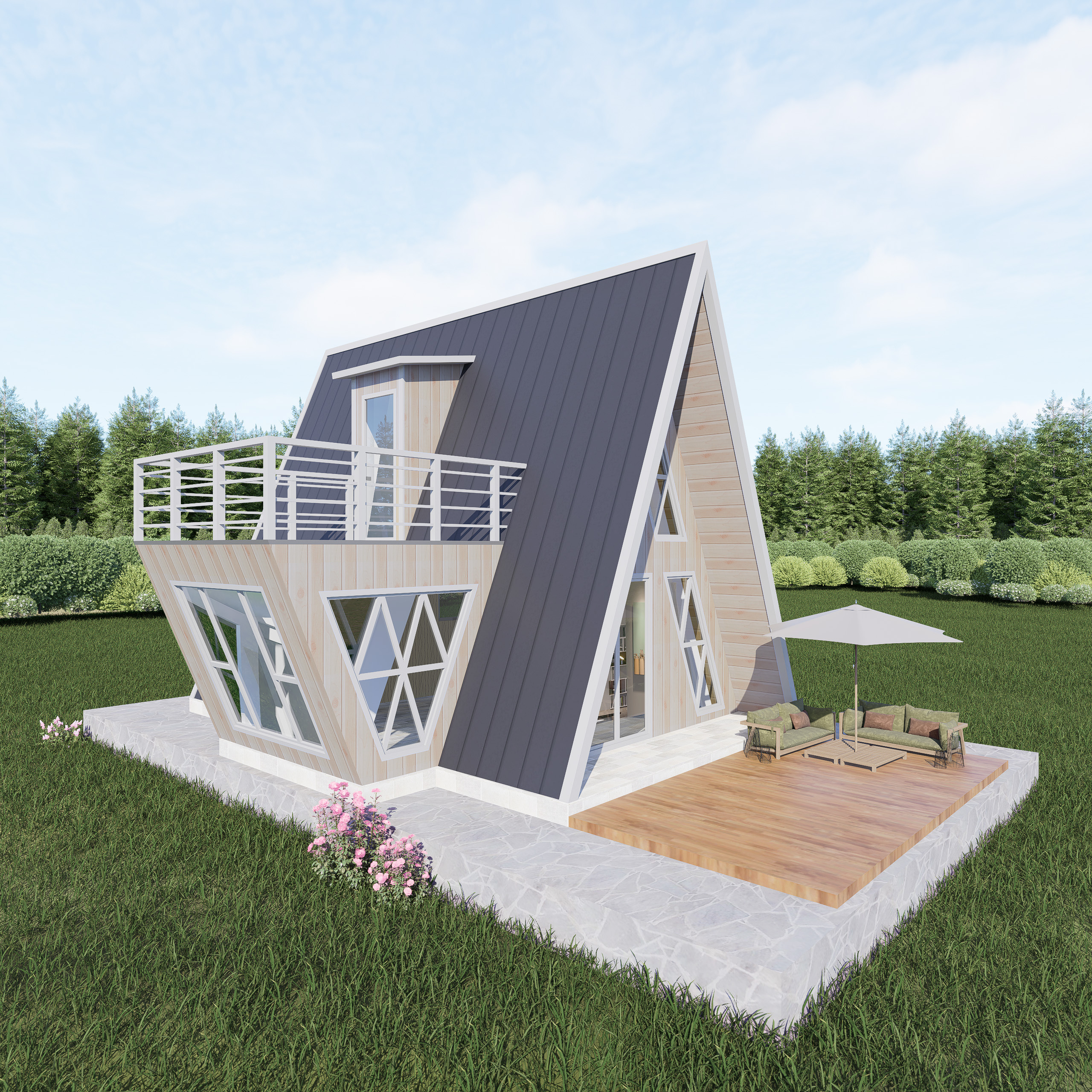 A-Frame House Interior