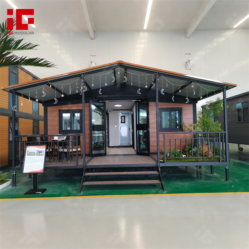 Expandable Container House with Gable Roof Modular Granny Flat Tiny Home for Australian Backyard Living