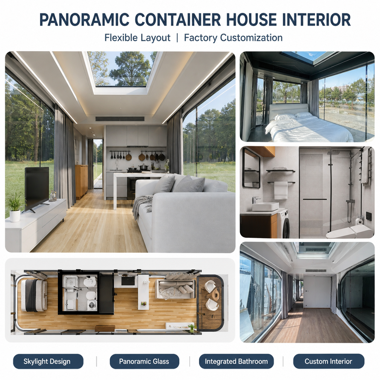 INFINITE STARS 4-Person Space Capsule Container House With Smart Voice System And Electric Floor Heating For Hotels &amp; Villas