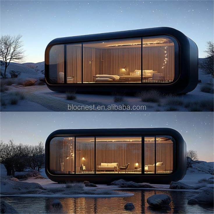 Prefab Tiny House Luxury Garden Hause Bungalow Capsule Pod Cabin Modular Container Home for Airbnb Resort Glamping Living