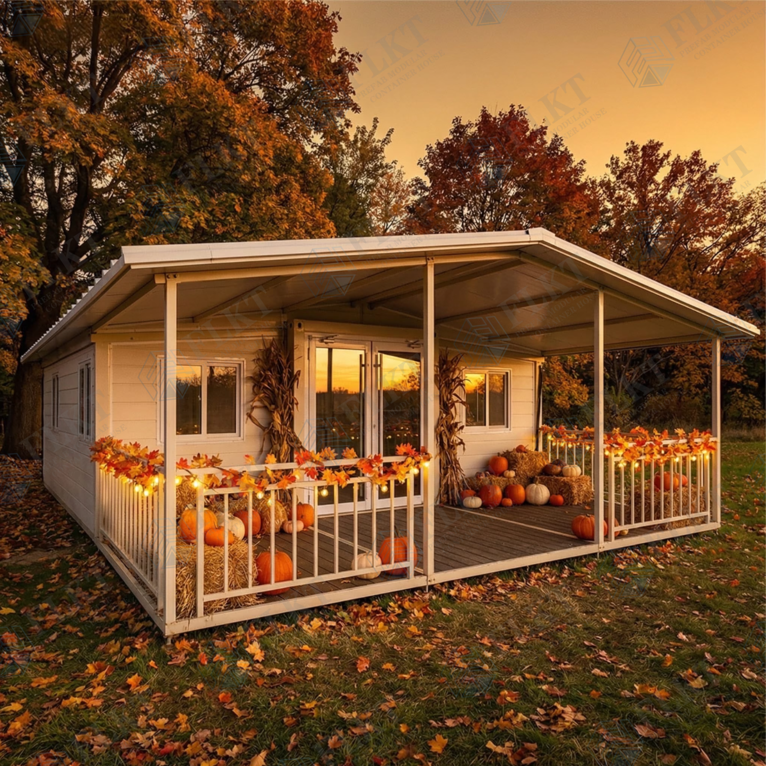 FLKT Soundproof Backyard Office Pod Mobile Studio Prefabricated Luxury 20ft Expandable Container House Garden Shed