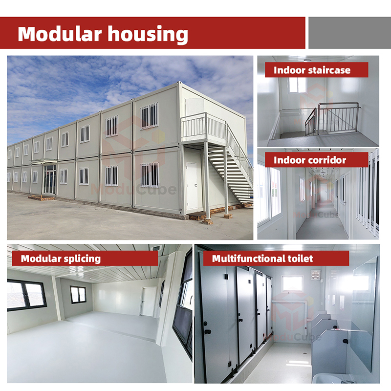 Modern Flat Pack Modular Home with Large Balcony for Family Permanent Residence