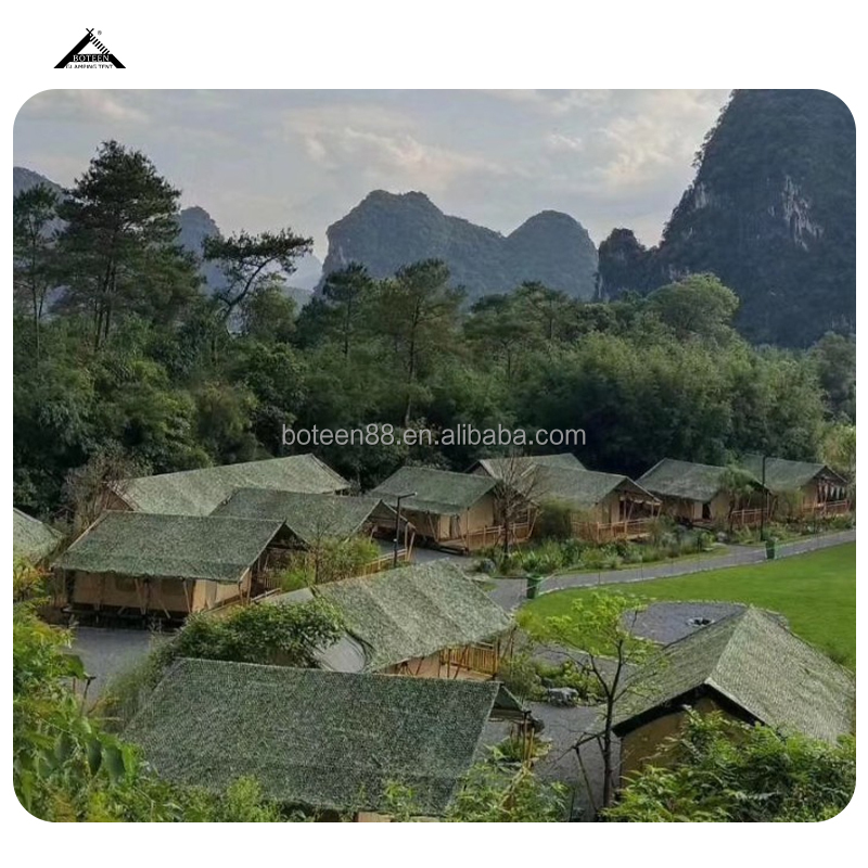 BOTEEN A-Frame Safari Villa, 5x9m Heavy Duty Glamping Lodge, 45㎡ Architectural Fabric House For Eco Resort Project