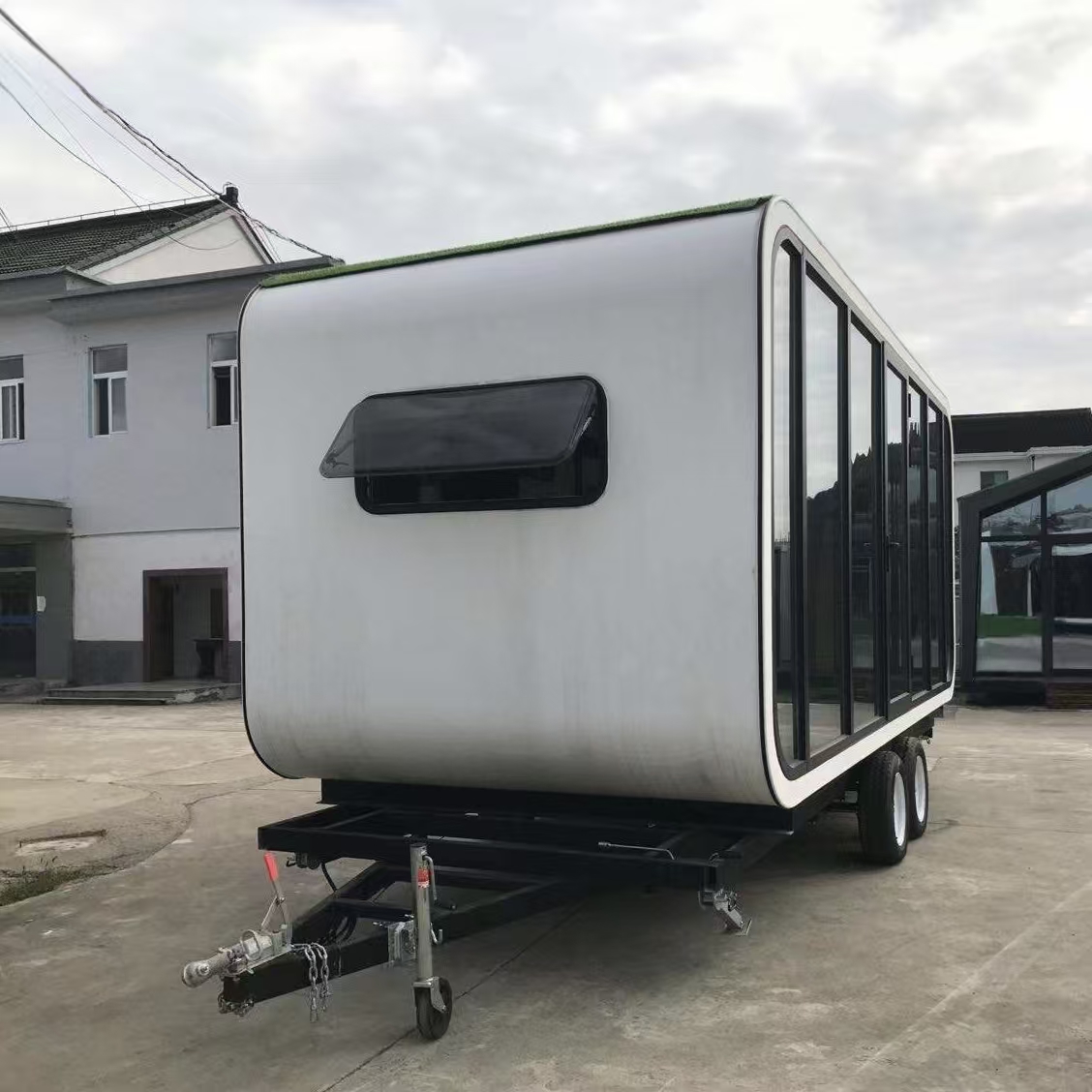 Apple cabin house with Trailer view 2