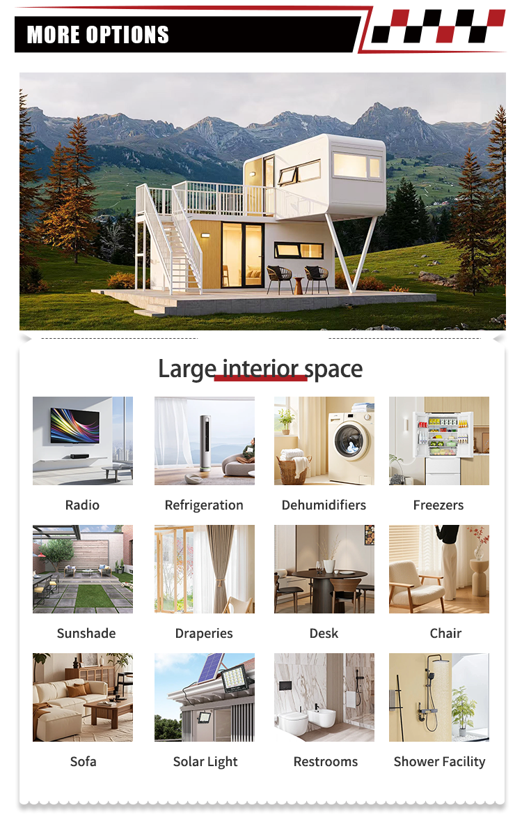 Cammi Tourism Resort Apple Cabin Villa Smart Capsule Home Glamping Container Houses Steel Modular Smart Living Unit