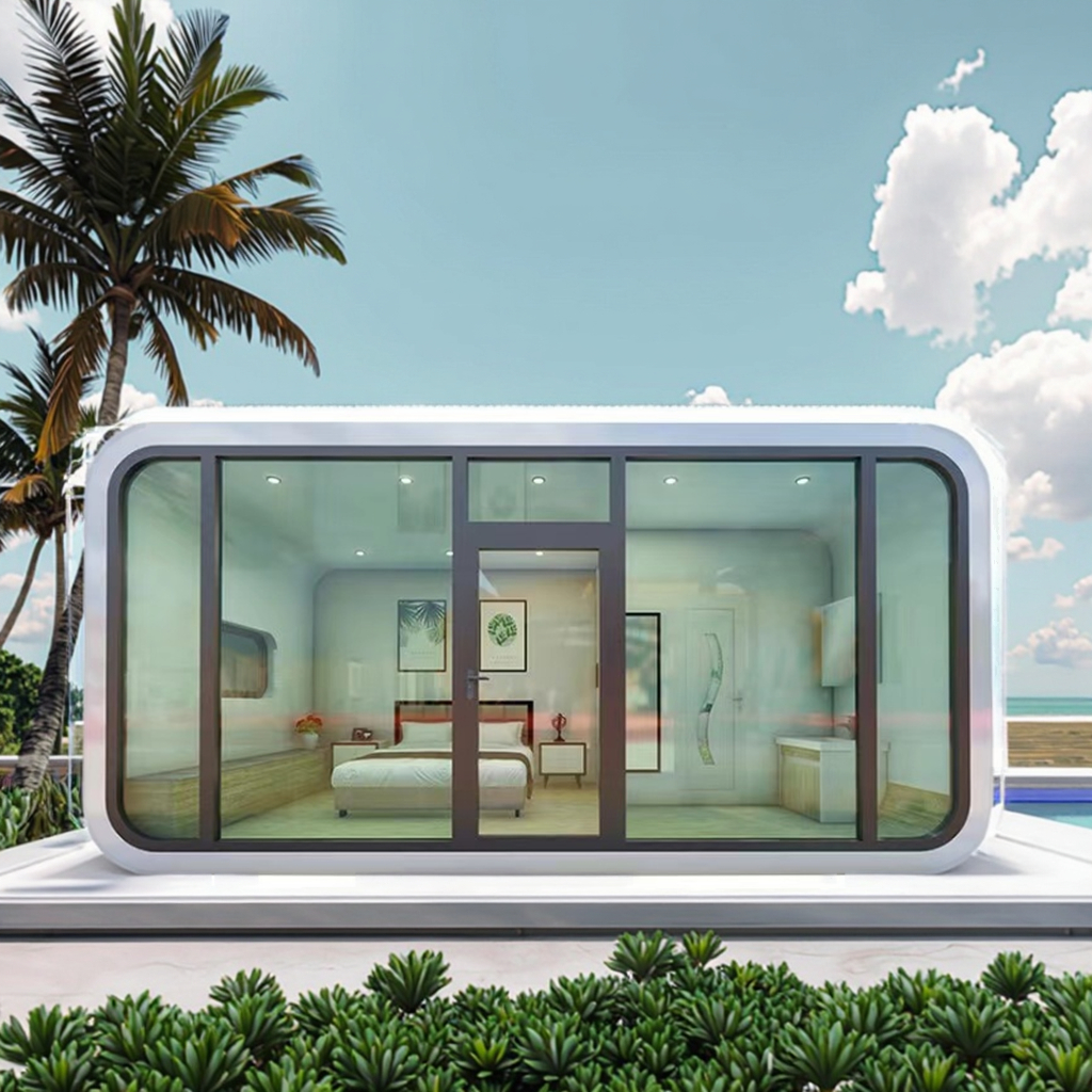 Customizable 20ft 40ft Steel StructureApple Cabin Houses Net Red Star Modular Seascape Integrated Land Homestay Villa