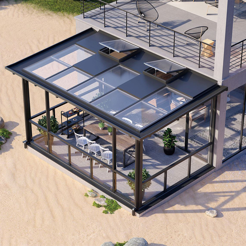 Customized Aluminum Sunroom Glass House Four Season Solarium Insulated Patio Backyard Prefab Winter Garden Room