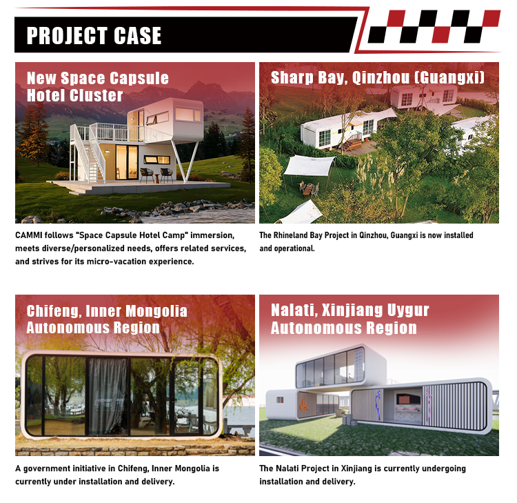 Cammi Tourism Resort Apple Cabin Villa Smart Capsule Home Glamping Container Houses Steel Modular Smart Living Unit