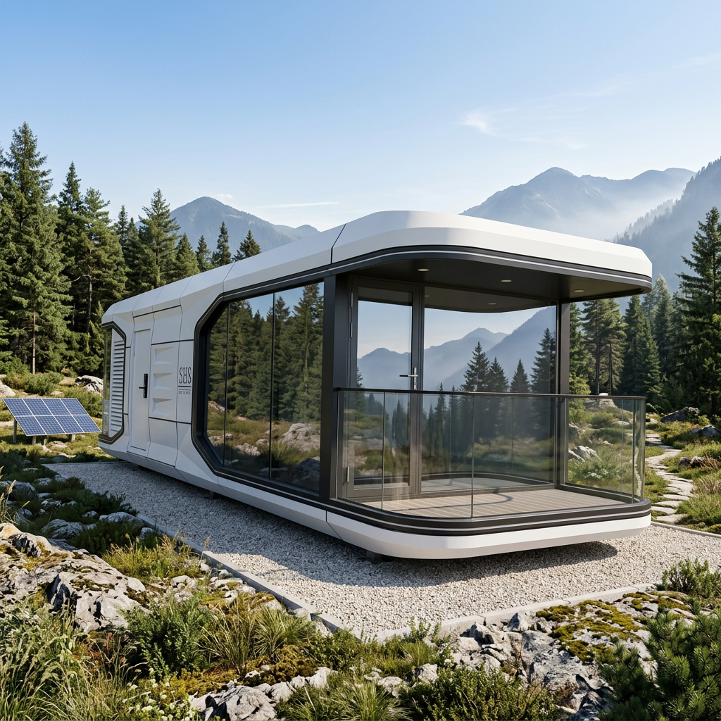 Futuristic Smart Space Capsule House Intelligent Prefab Villa Modular Aluminum Alloy Mobile Cabin with AI System