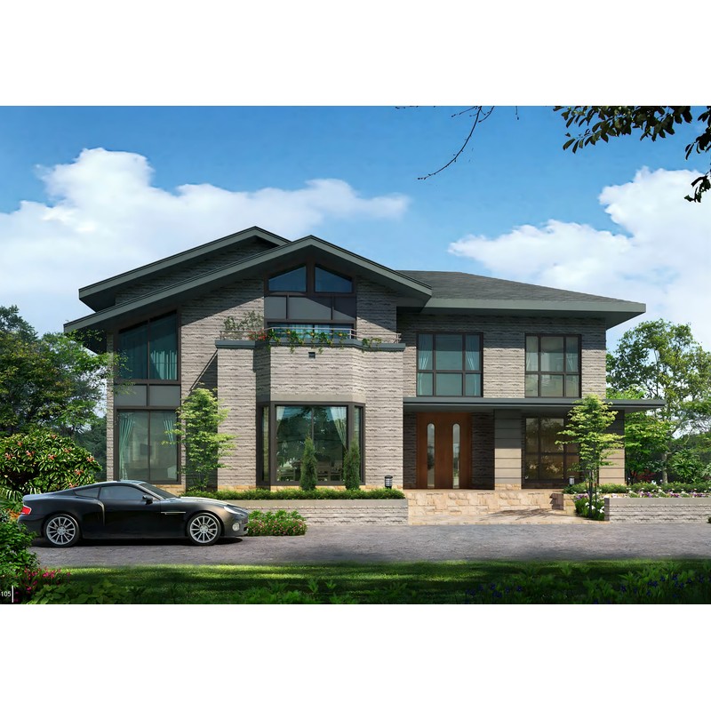 Lightweight Steel Frame Houses Villas Modern Two-Story Buildings Thermal Insulation Fireproof Eco-Friendly Materials Bathroom
