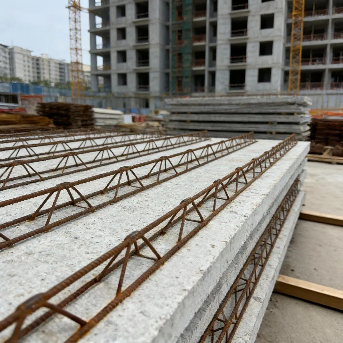 Cost-Saving Fast-Installation Permanent Concrete Formwork Rebar Truss Deck Slab for Modular Building