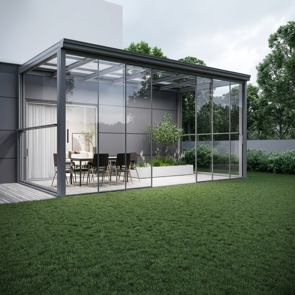 Glass House Sunroom Conservatory Sunroom Insulated Modern Glass Greenhouse Sun Room With Shade Sunroom Glass