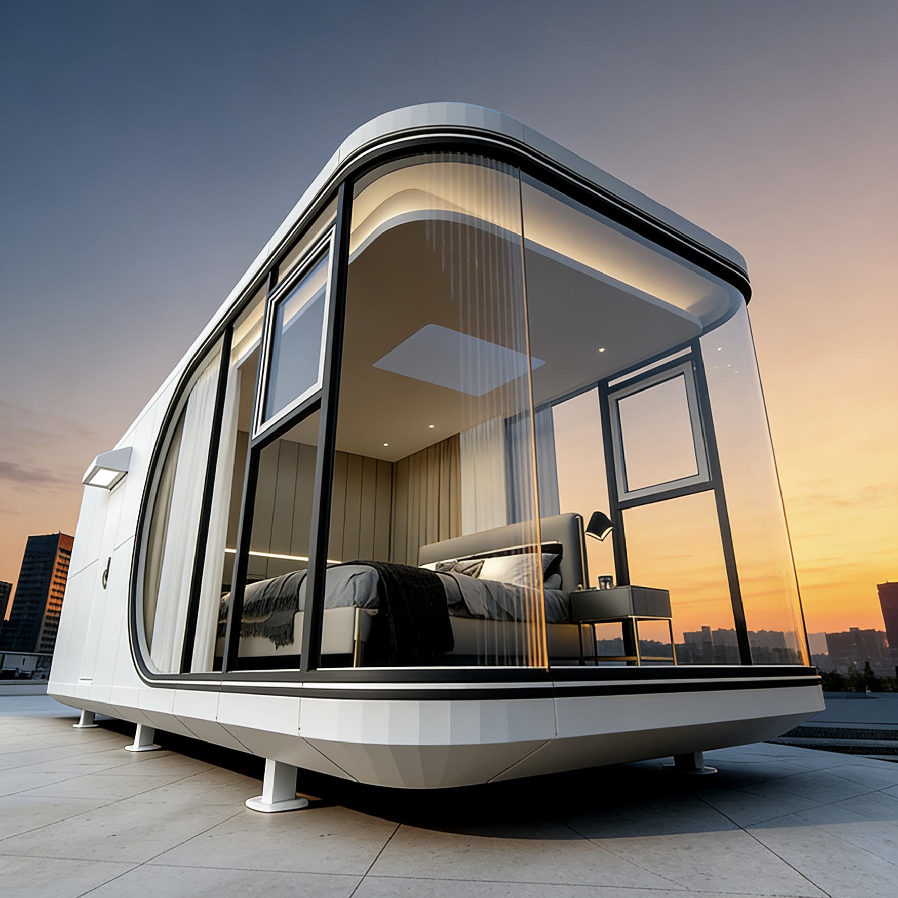 Solar Container House Space Capsule Modern Design Luxury Apartment Hotel Use Prefabricated Eco-Friendly Durable