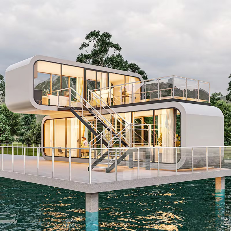 Beidou Modern Luxury Double-Decker Space Capsule Residences 2-Bedroom Waterproof Prefabricated Steel Structure Container Houses