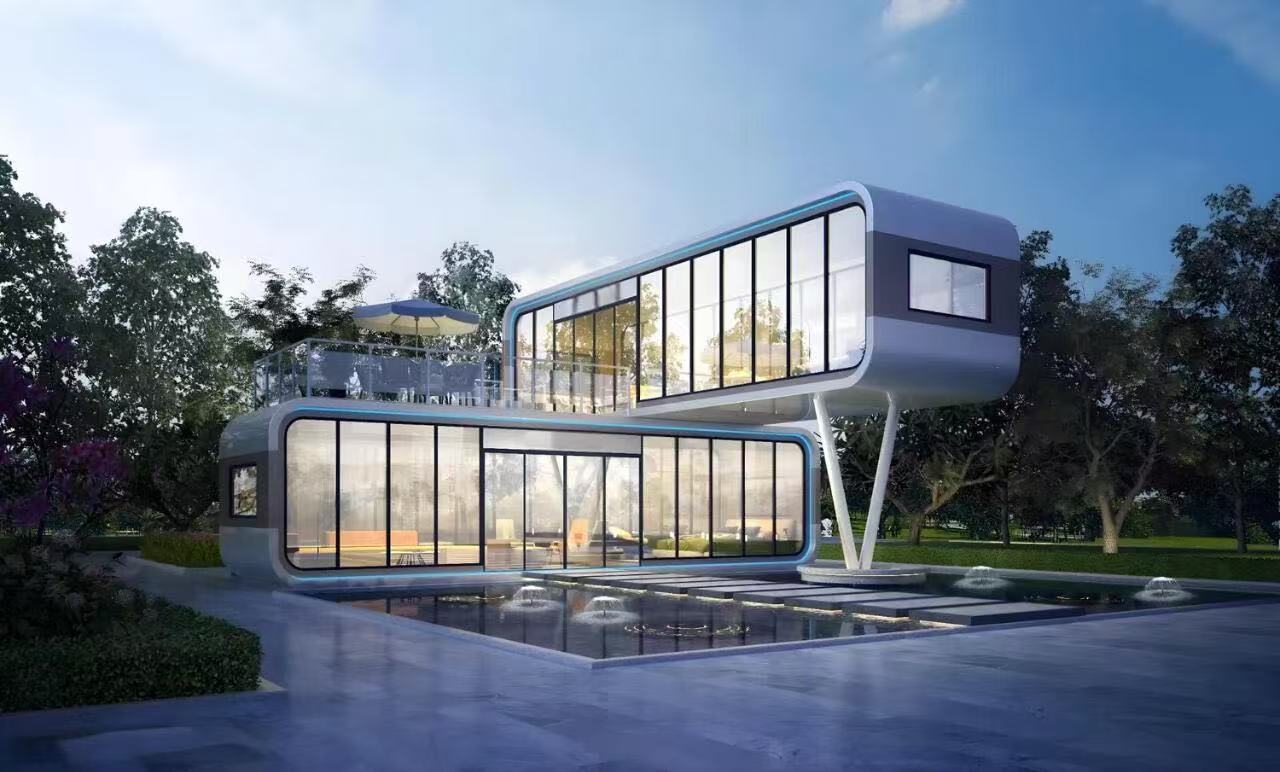 Luxury Mobile Home Eco-friendly Design Prefab Houses Modern Garden Buildings Apple Cabin House High Quality 2-story Hotel
