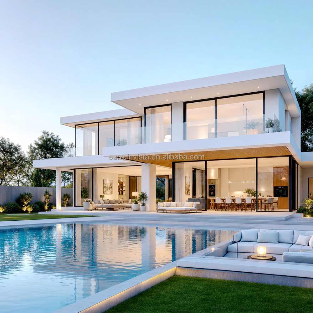 2 Story 3 Bedrooms Fully Furnished Light Steel Prefabricated House Prefab Houses Modern Luxury Villa