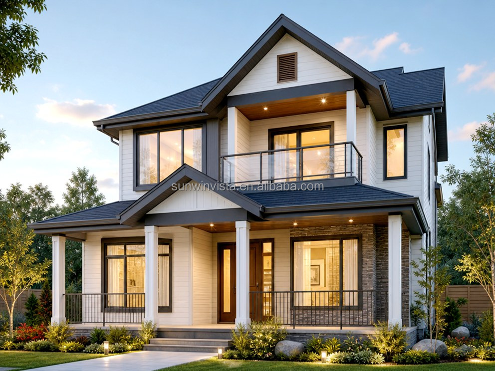 2 Story 3 Bedrooms Fully Furnished Light Steel Prefabricated House Prefab Houses Modern Luxury Villa