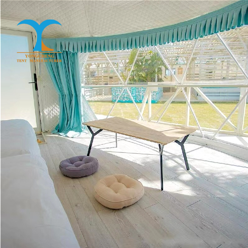 Outdoor Modern Luxury Four-Season Waterproof Glamping Tent with Geodesic Dome Structure and PVC Fabric for Resort Use