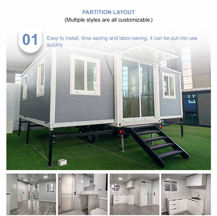 20FT Solar Ready Expandable Cabin 2 Bedroom Off-Grid | Eco-Friendly Tiny House with Insulation for Glamping & Camping