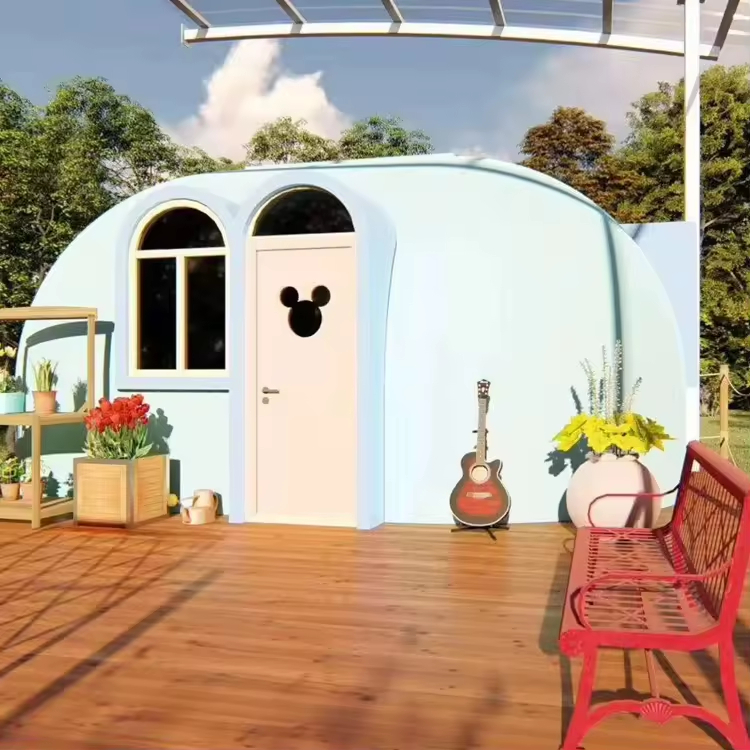 Prefab Dome House Outdoor Bowl-shape EPS Waterproof Dome Cabin Hotel The Fire Rating B1 Level Modular Resort Geodesic Dome House