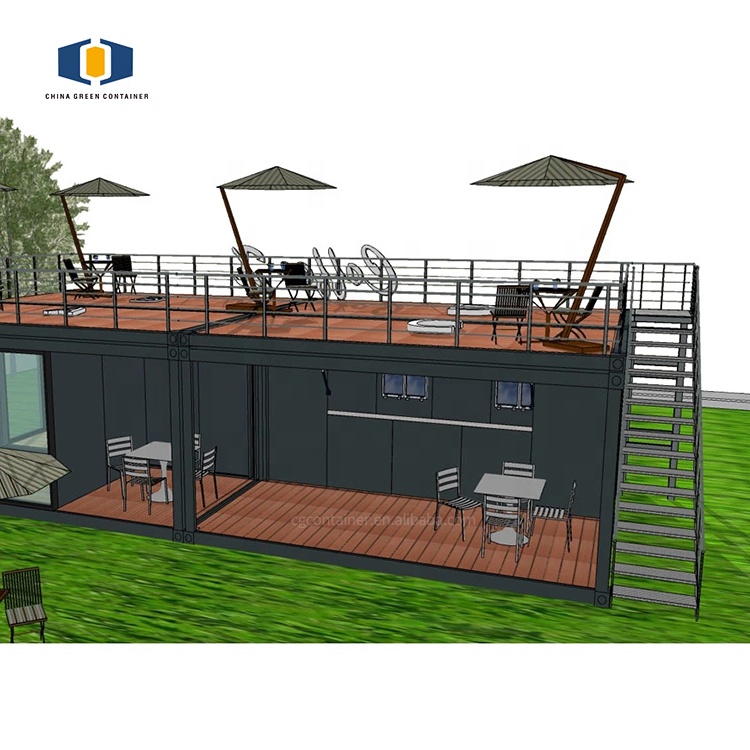 CGCH Low Price 20ft 40ft Prefab Detachable Container Coffee Shop Restaurant Luxury Container Bar LED Flat Pack Container House