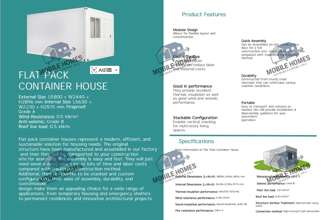 Wind Resistant Modular Stackable Container House Design Layout