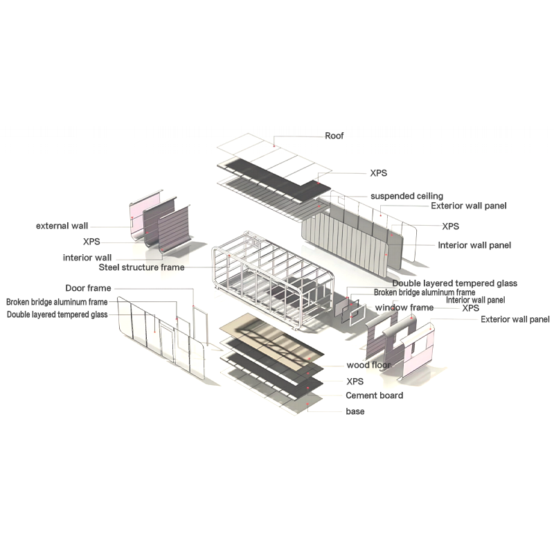 Factory Customized Modern Luxury Prefabricated Modular apple Cabin Small Houses Suitable for Mountain Viewing Huts