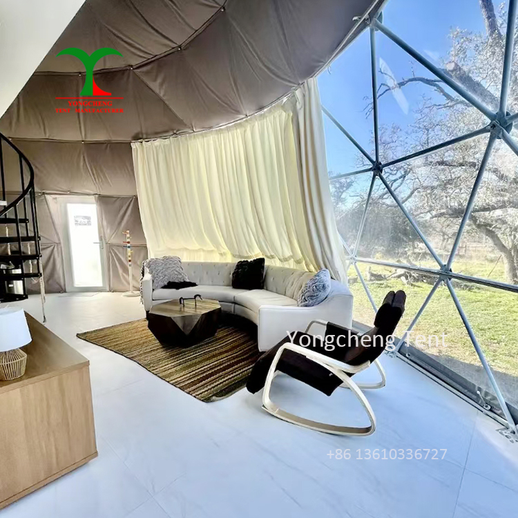 Luxury 6m Transparent PVC Garden Hotel Igloo Glamping House Geodesic Dome Tent
