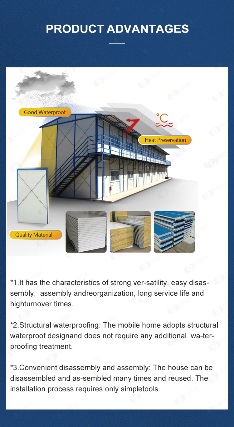 Waterproof Worker Housing Multi-Story Bungalow Office Container House Modern Prefabricated Houses Prefabricated Container House