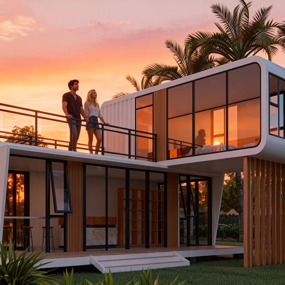 Beidou Modern Luxury Double-Decker Space Capsule Residences 2-Bedroom Waterproof Prefabricated Steel Structure Container Houses