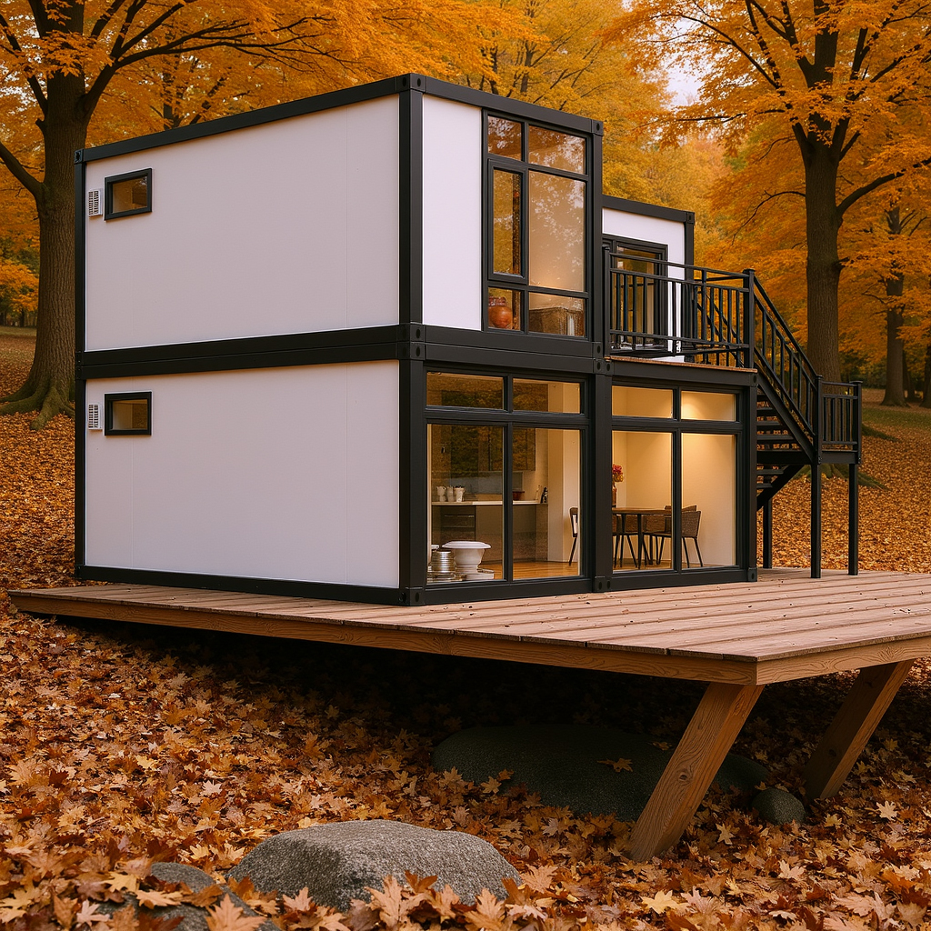 Luxury Portable Container Houses Waterproof Design for Beachfront Resorts Office Building Prefabricated House for Villa Use