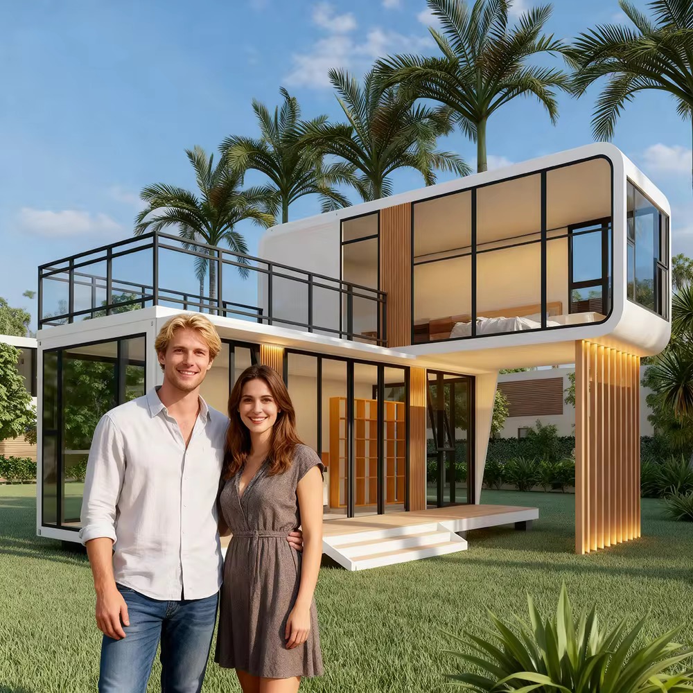 Beidou Modern Luxury Double-Decker Space Capsule Residences 2-Bedroom Waterproof Prefabricated Steel Structure Container Houses