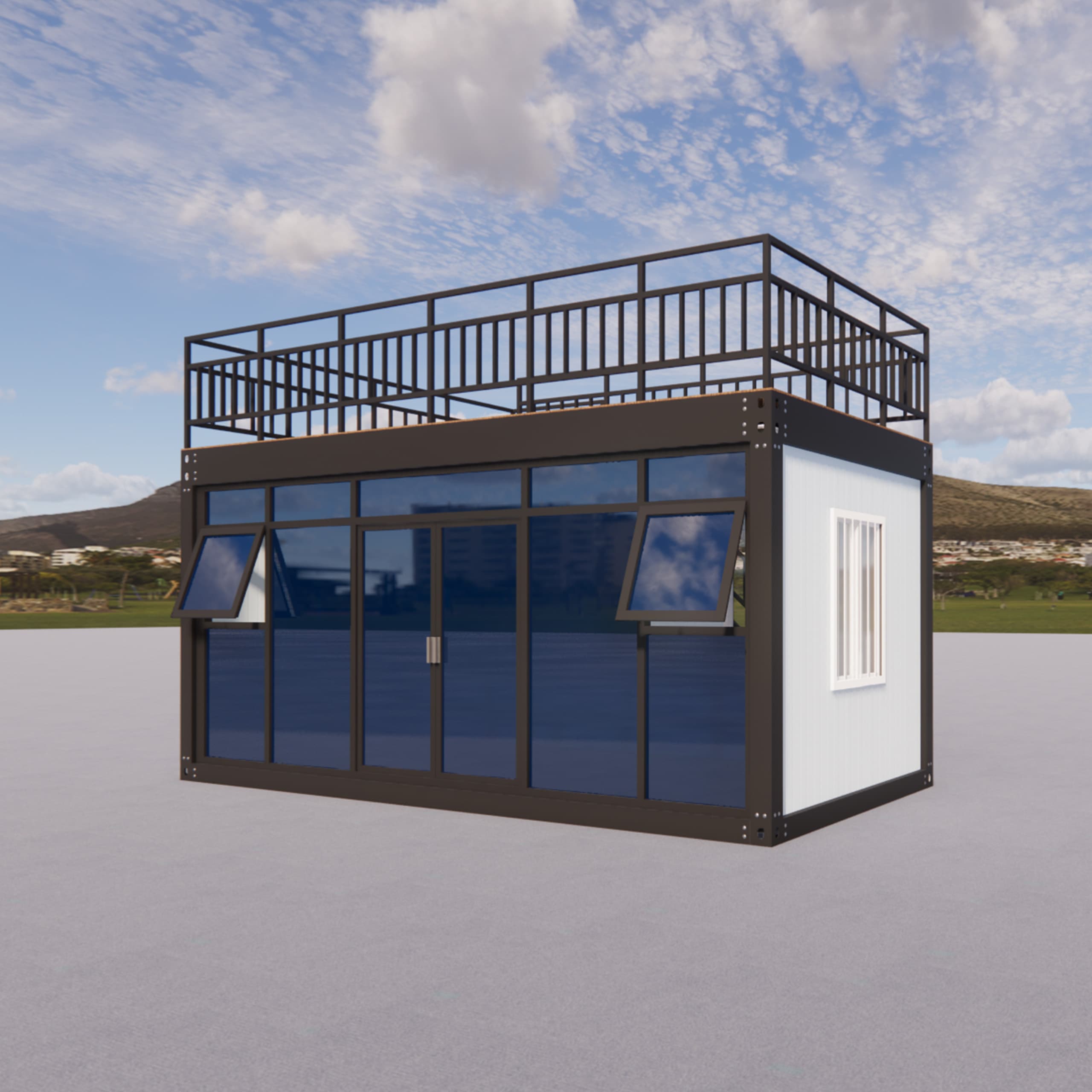 Open Layout Glass Curtain Wall Container House With Modern Design For Apartment Hotel &amp; Villa Use-Multi-functional Modular Home