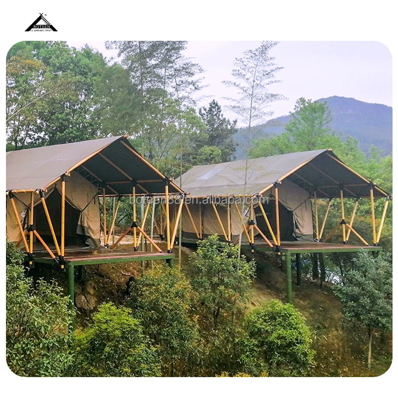 BOTEEN A-Frame Safari Villa, 5x9m Heavy Duty Glamping Lodge, 45㎡ Architectural Fabric House For Eco Resort Project