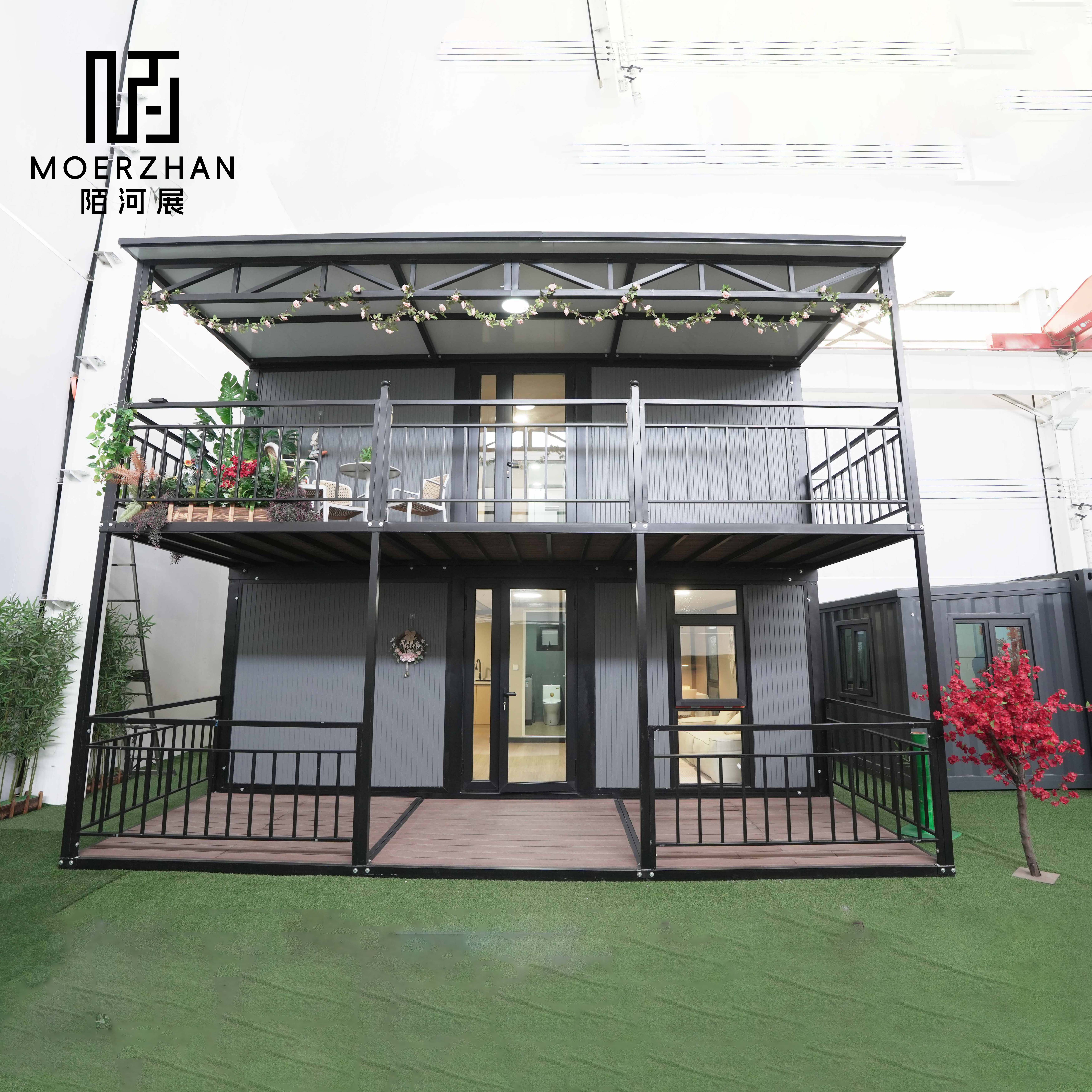 Fireproof 20ft Double Wing House Flat Double Wing House Foldable Multi-Purpose Two Story Villa House For Hotel